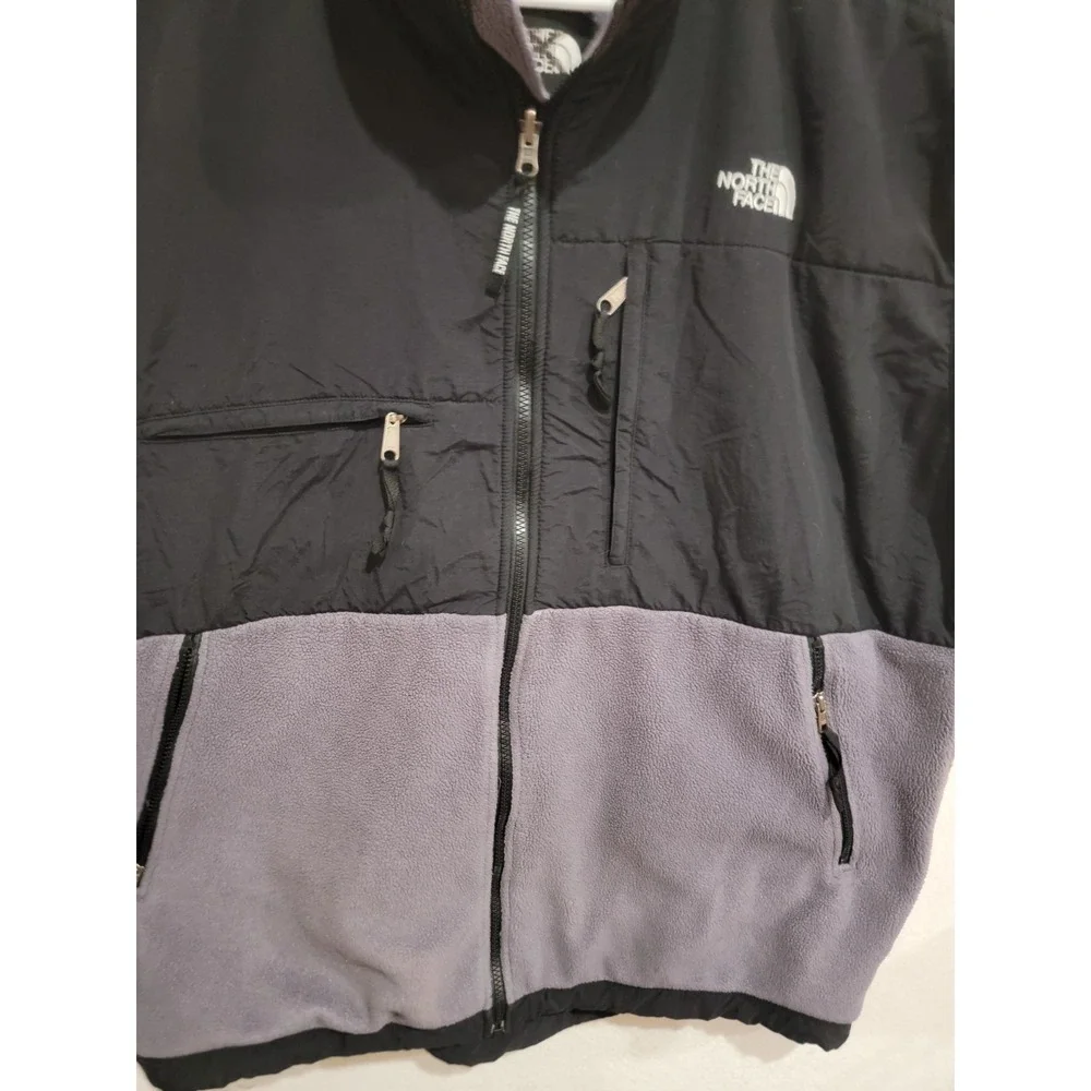 The North‎ Face Denali Vest Mens XXL Black Gray Fleece Full Zip Polartec Jacket